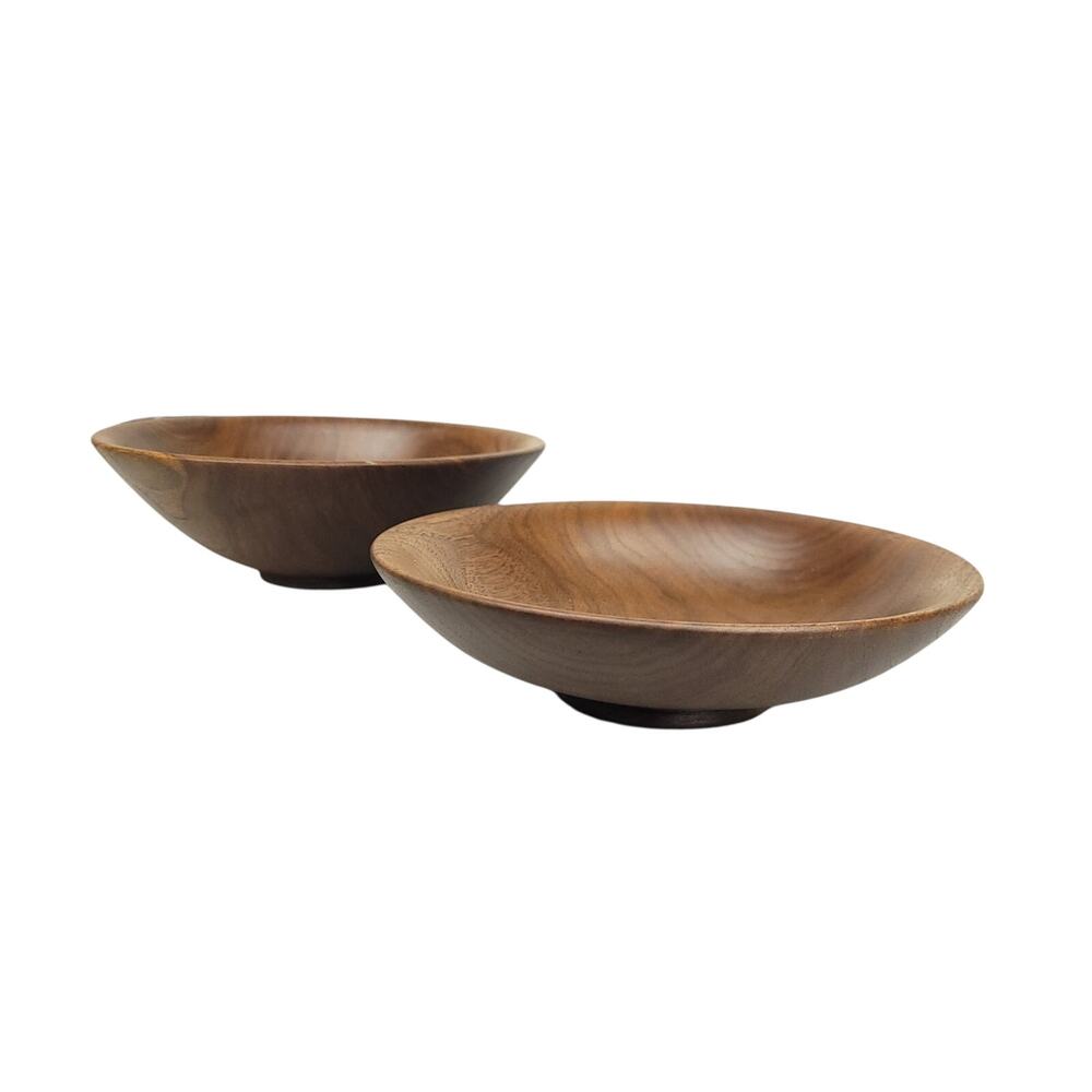Unique Hand Turned D. Kozar Walnut Wood Bowl Set Of 2 Signed Art Pieces 2018